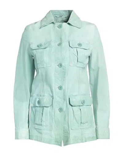 Salvatore Santoro Woman Jacket Light Green Size 6 Ovine Leather