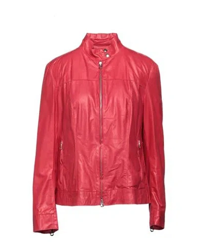 Salvatore Santoro Woman Jacket Red Size 6 Ovine Leather