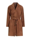 Salvatore Santoro Woman Overcoat & Trench Coat Brown Size 12 Ovine Leather In Brown