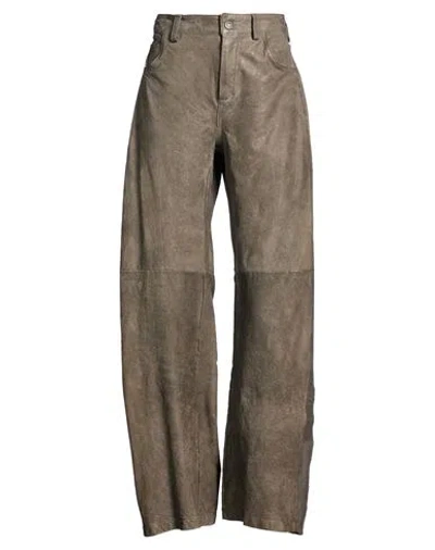 Salvatore Santoro Woman Pants Charcoal Size 2 Leather In White