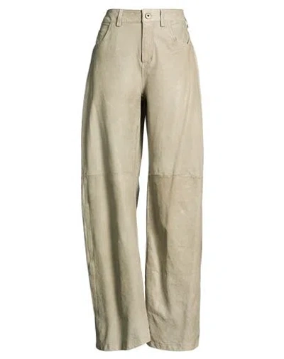 Salvatore Santoro Woman Pants Grey Size 2 Leather In Neutral
