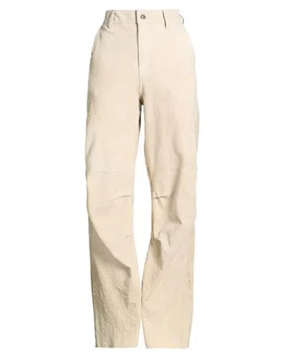 Salvatore Santoro Woman Pants Sand Size 2 Ovine Leather In Neutral
