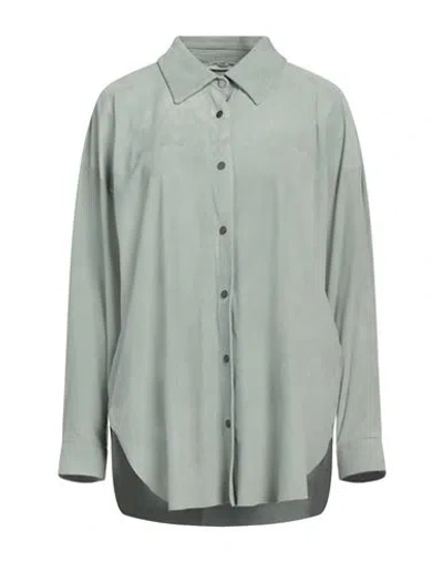 Salvatore Santoro Woman Shirt Sage Green Size 8 Ovine Leather
