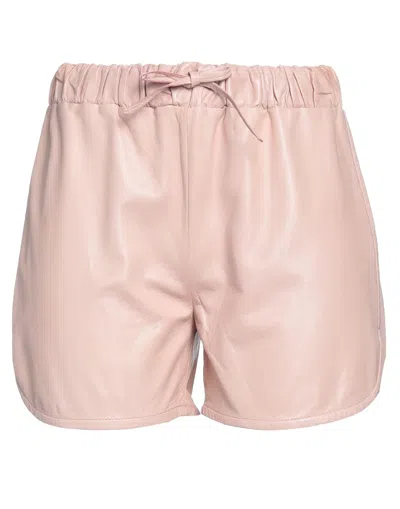 Salvatore Santoro Woman Shorts & Bermuda Shorts Blush Size 6 Ovine Leather In Pink