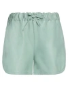 Salvatore Santoro Woman Shorts & Bermuda Shorts Light Green Size 6 Ovine Leather