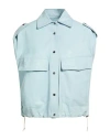 Salvatore Santoro Woman Vest Sky Blue Size 6 Ovine Leather In Blue