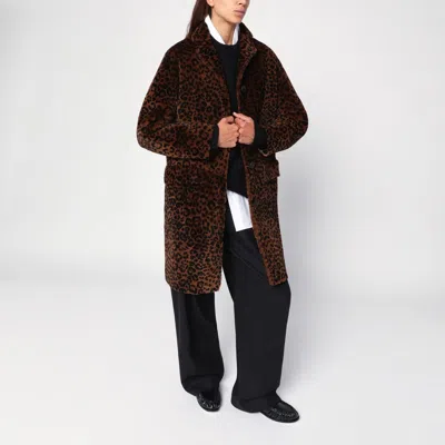 Salvatore Santoro Women's Animal-print Leather Coat In Brown