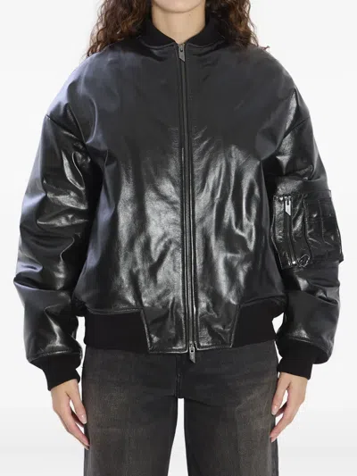 Salvatore Santoro Zip-front Bomber Jacket In Black