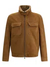 Salvatore Santoro Zip-front Suede Jacket In Brown