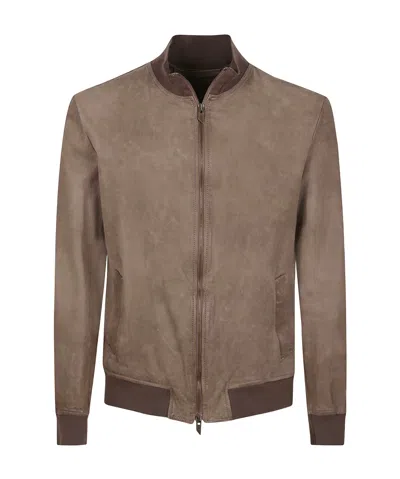 Salvatore Santoro Zip-up Casual Jacket In Brown