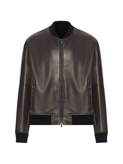 Salvatore Santoro Zip-up Leather Jacket In Brown