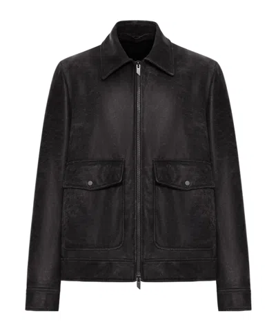 SALVATORE SANTORO SALVATORE SANTORO ZIPPED LEATHER JACKET