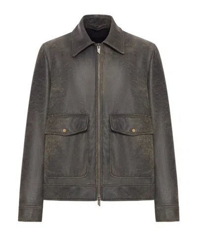 SALVATORE SANTORO SALVATORE SANTORO ZIPPED LEATHER JACKET