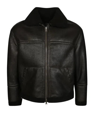 SALVATORE SANTORO ZIPPERED LEATHER JACKET