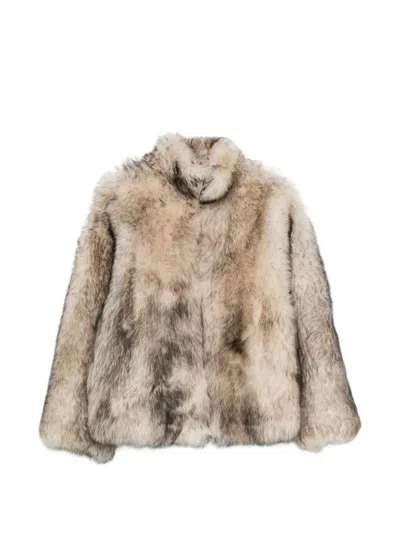 Salvatore Santoro Zip-up Faux-fur Coat In Animal Print