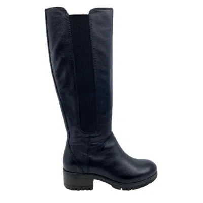 Salvia Carmen Calf-high Boot In Black Pebble In Multi