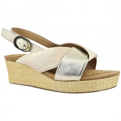 Salvia Women's Flor Sling-back Sandal In Ivory Greek Gold In Multi