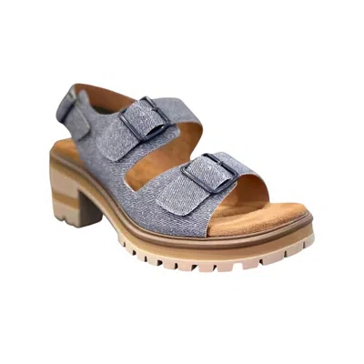 Salvia Women's Honey Stacked Heel Sandal In Denim
