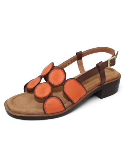 Salvia Women's Maja Sandal In Brown/apricot Leather In Multi