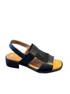 Salvia Women Maxim Sandal In Black/black Lizard In Multi