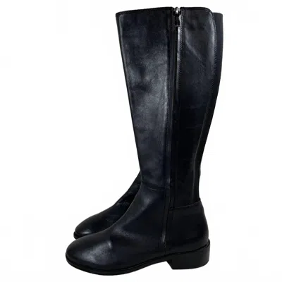 Salvia Women's Napa Leather Knee High Riding Boots In Dark Grey Butter Nappa In Multi