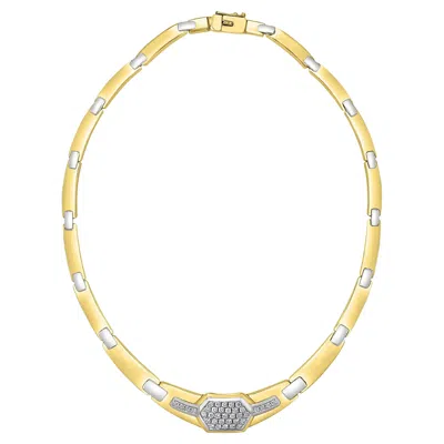 Pre-owned Salvini 2.5ct Diamond Necklace 51 Gm 18 K 2-tone Gold Bridal Necklace , Designer  In Multi