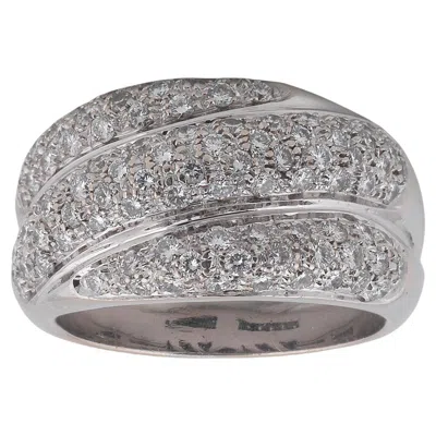 Pre-owned Salvini Damiani 18k White Gold Diamond Band Ring, 2.55 Carats, Italy