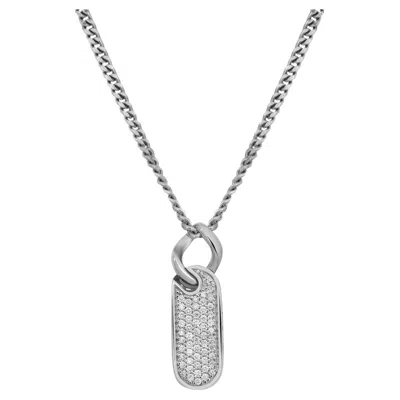 Pre-owned Salvini Round Cut Diamond Bar Pendant Necklace 18k White Gold 0.24cttw
