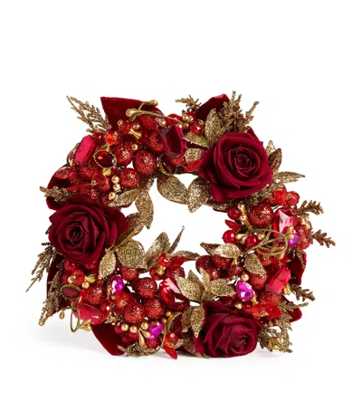 Salzburg Creations Embellished Ring Wreath In Red