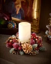 Salzburg Creations Glittering Garnet Candle Wreath In Multi