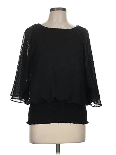 Pre-owned Sam & Jess 3/4 Sleeve Blouse In Black