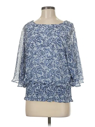 Pre-owned Sam & Jess 3/4 Sleeve Blouse In Blue