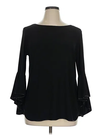 Pre-owned Sam & Jess 3/4 Sleeve Top Black Boatneck Tops