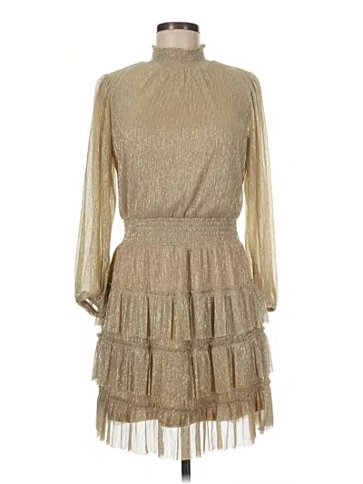 Pre-owned Sam & Jess Cocktail Dress In Gold