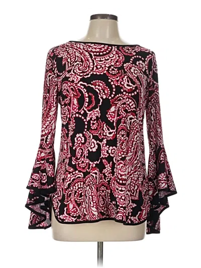 Pre-owned Sam & Jess Long Sleeve Blouse In Burgundy