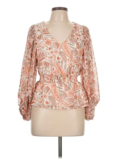 Pre-owned Sam & Jess Long Sleeve Blouse In Pink