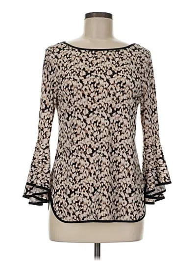 Pre-owned Sam & Jess Long Sleeve Blouse In Tan