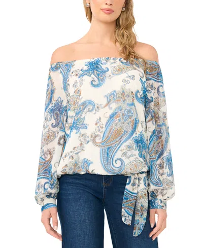 Sam & Jess Ots Long Svl Blouse W Tie In Multi
