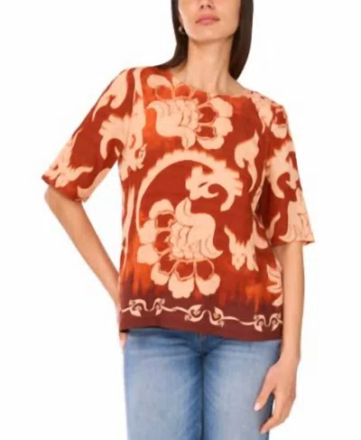 Sam & Jess Paisley-print Button Blouse In Burnt Orange In Yellow