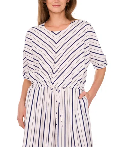 Sam & Jess Petite Chevron-striped Tie-hem Top