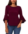 Sam & Jess Women's Cozy Crewneck Bell Sleeve Sweater In Mulberry Solid