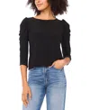 Sam & Jess Petite Mutton Sleeve Pull-on Top In Black