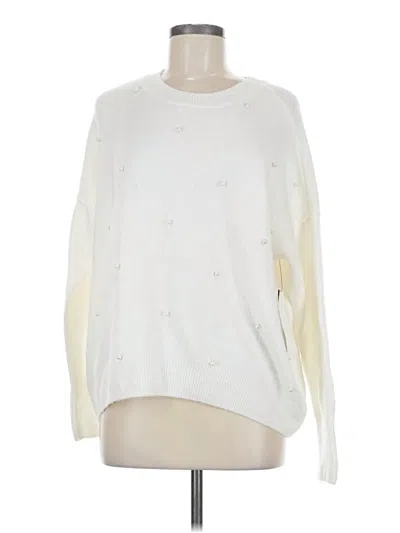 Pre-owned Sam & Jess Pullover Sweater In White