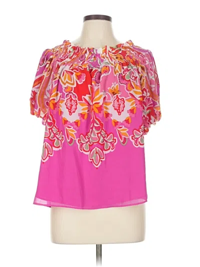 Pre-owned Sam & Jess Short Sleeve Blouse In Pink