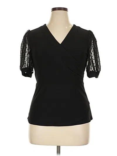 Pre-owned Sam & Jess Short Sleeve Top Black Sweetheart Neckline Tops