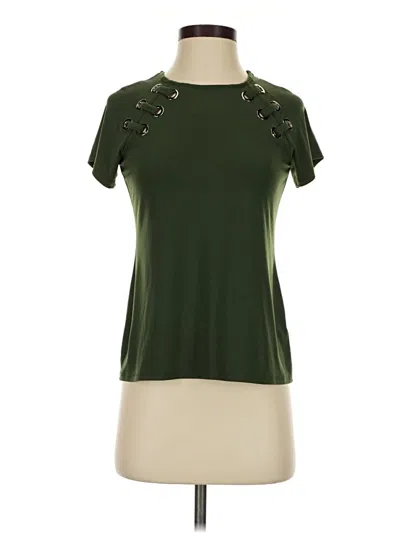 Pre-owned Sam & Jess Short Sleeve Top Green Keyhole Neckline Tops