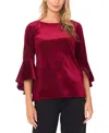 Sam & Jess Women's Bell Sleeve Crewneck Top In Red