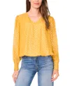 Sam & Jess Women's Blouson V-neck Top In Gold