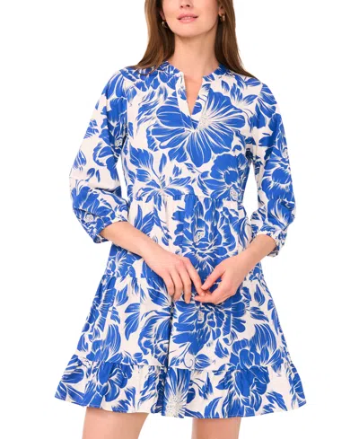 Sam & Jess Women's Cotton Printed Split-neck Babydoll Dress