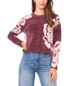 Sam & Jess Women's Jacquard Floral Crewneck Sweater In Brown